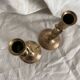 Pair of twisted brass candlesticks