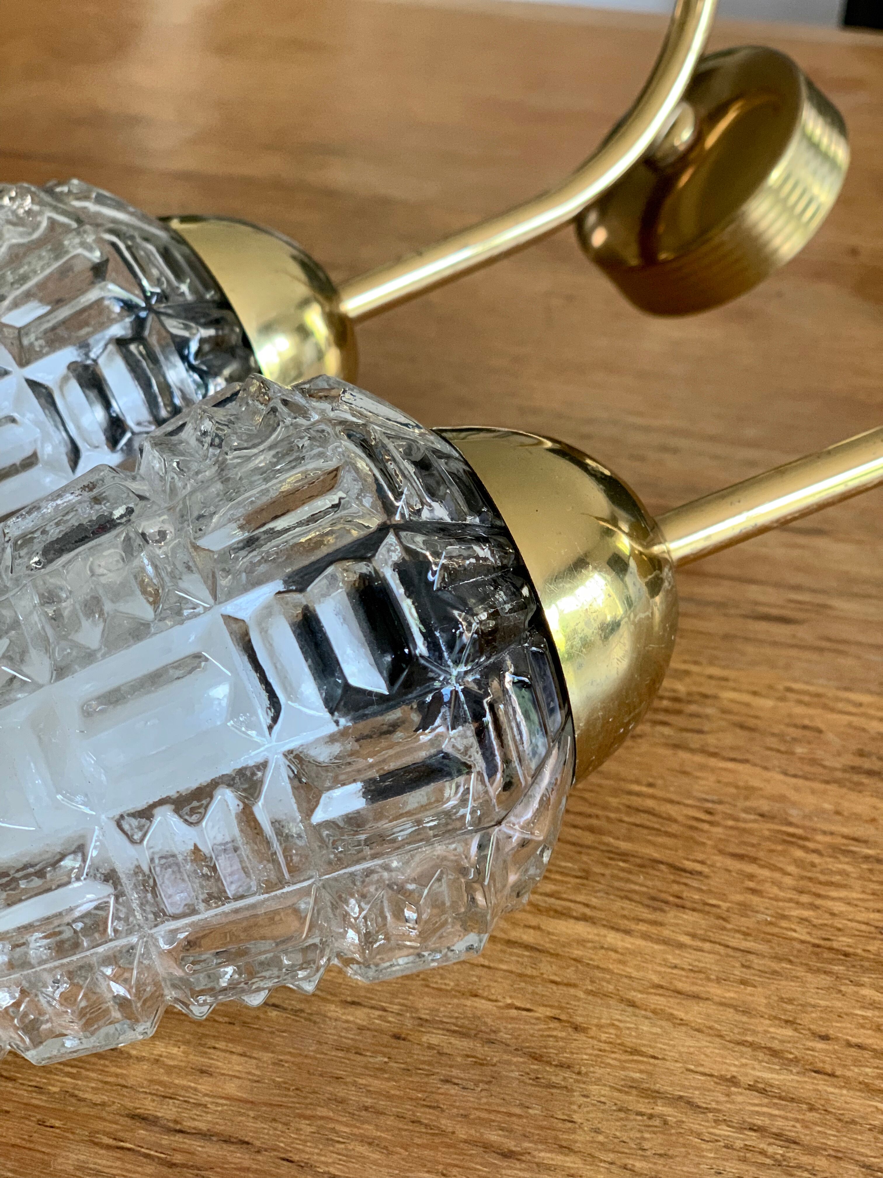 Pair of glass Tulip wall light