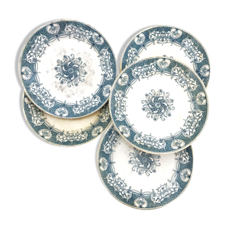 Lot of 5 dessert plates "Pickman de Seville/Cartuja"