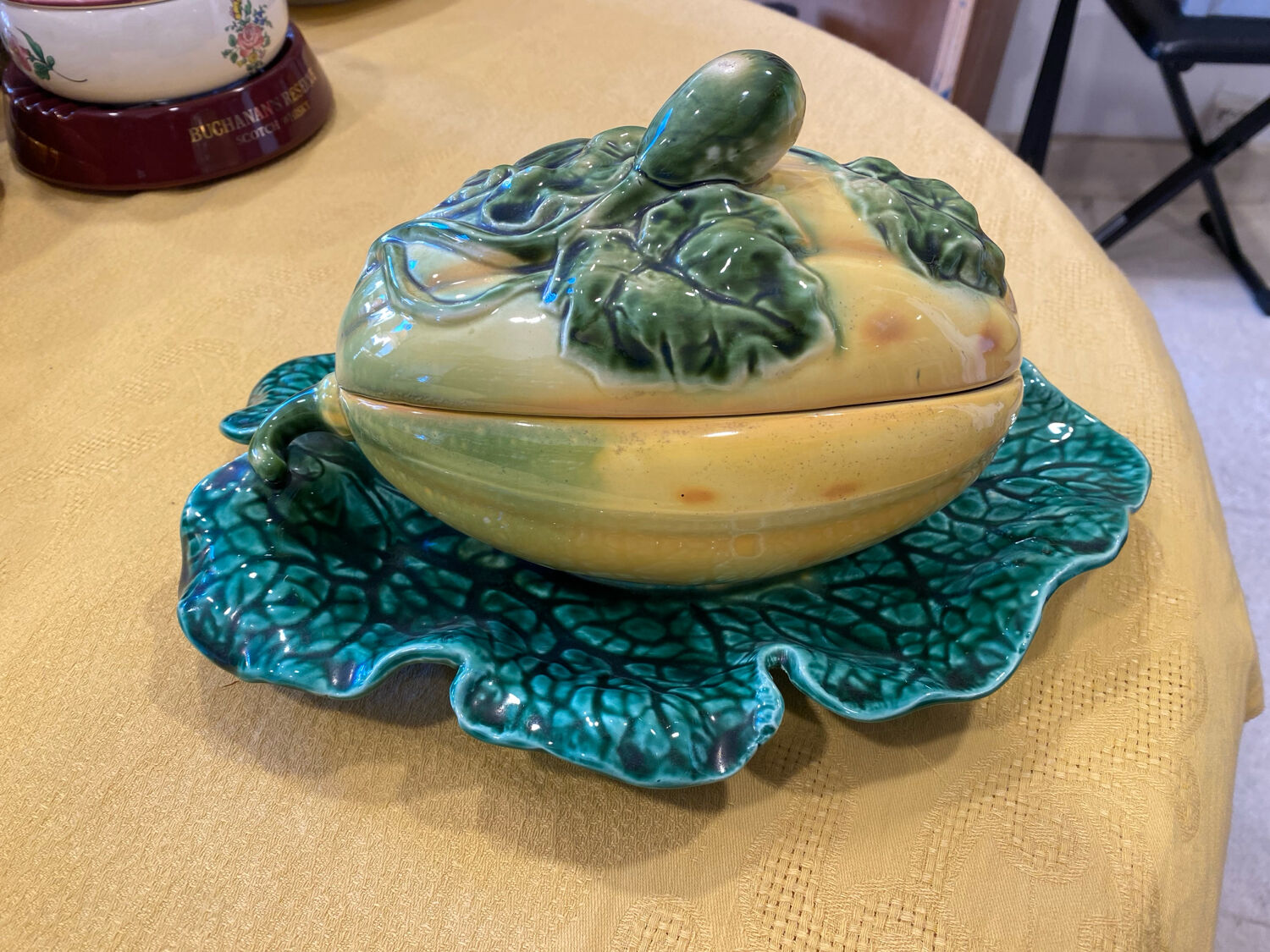 Barbotine Soup Tureen Sarreguemines