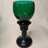 Antique Green Glass Tall Roemer Set of 4