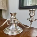 English triple chandelier in silver-plated metal – Made in England