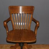 Rotating oak office chair circa 1930