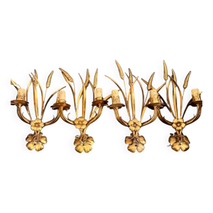 4 appliques en métal - maison