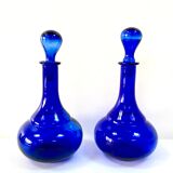 Antique decanter made of cobalt blue glass