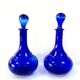 Carafe ancienne en verre bleu cobalt