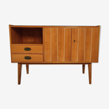 Scandinavian vintage wood and glass enfilade , 50s/60s