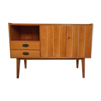 Scandinavian vintage wood and glass enfilade , 50s/60s