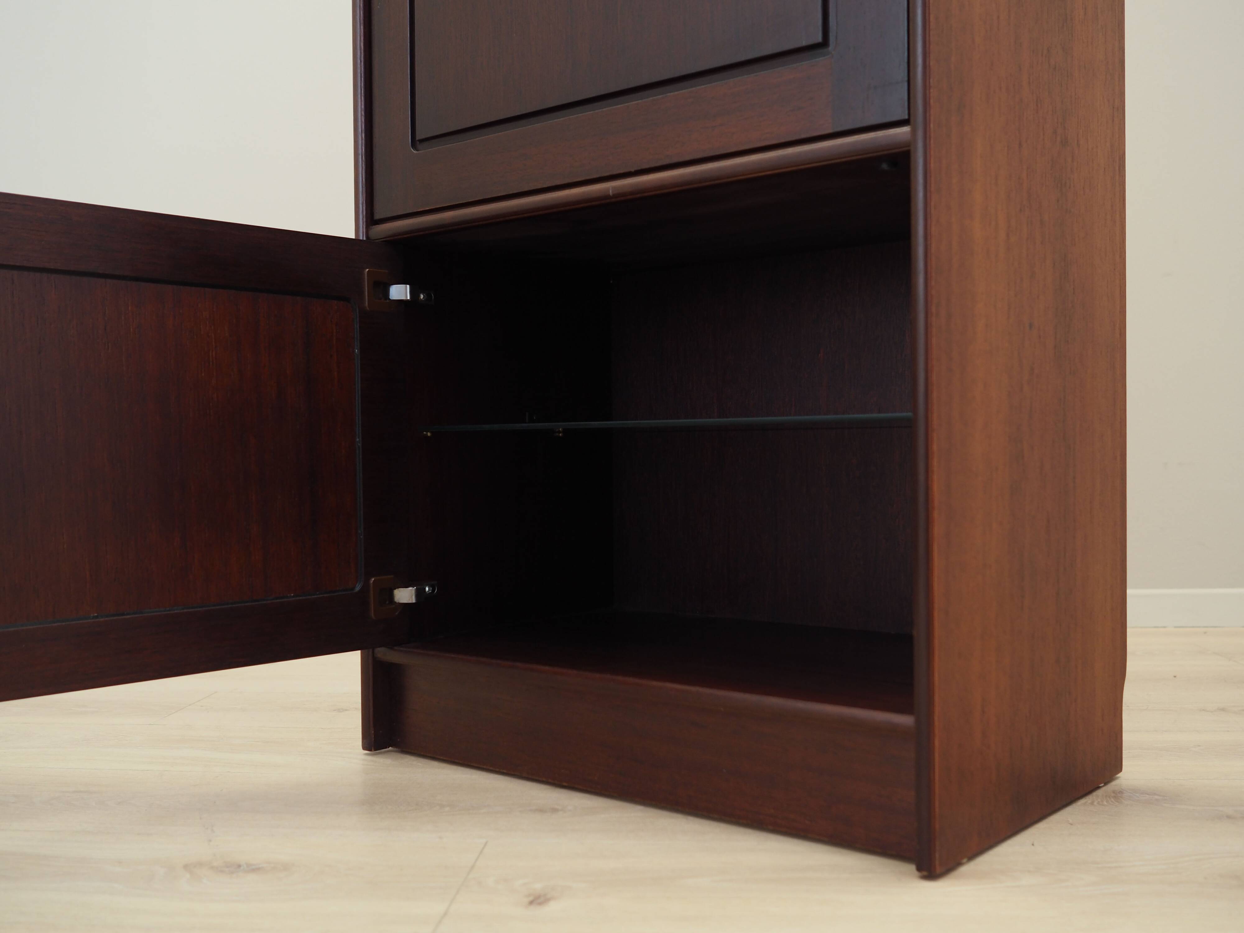 Mahogany showcase, Danish design, 1970s, production: Denmark