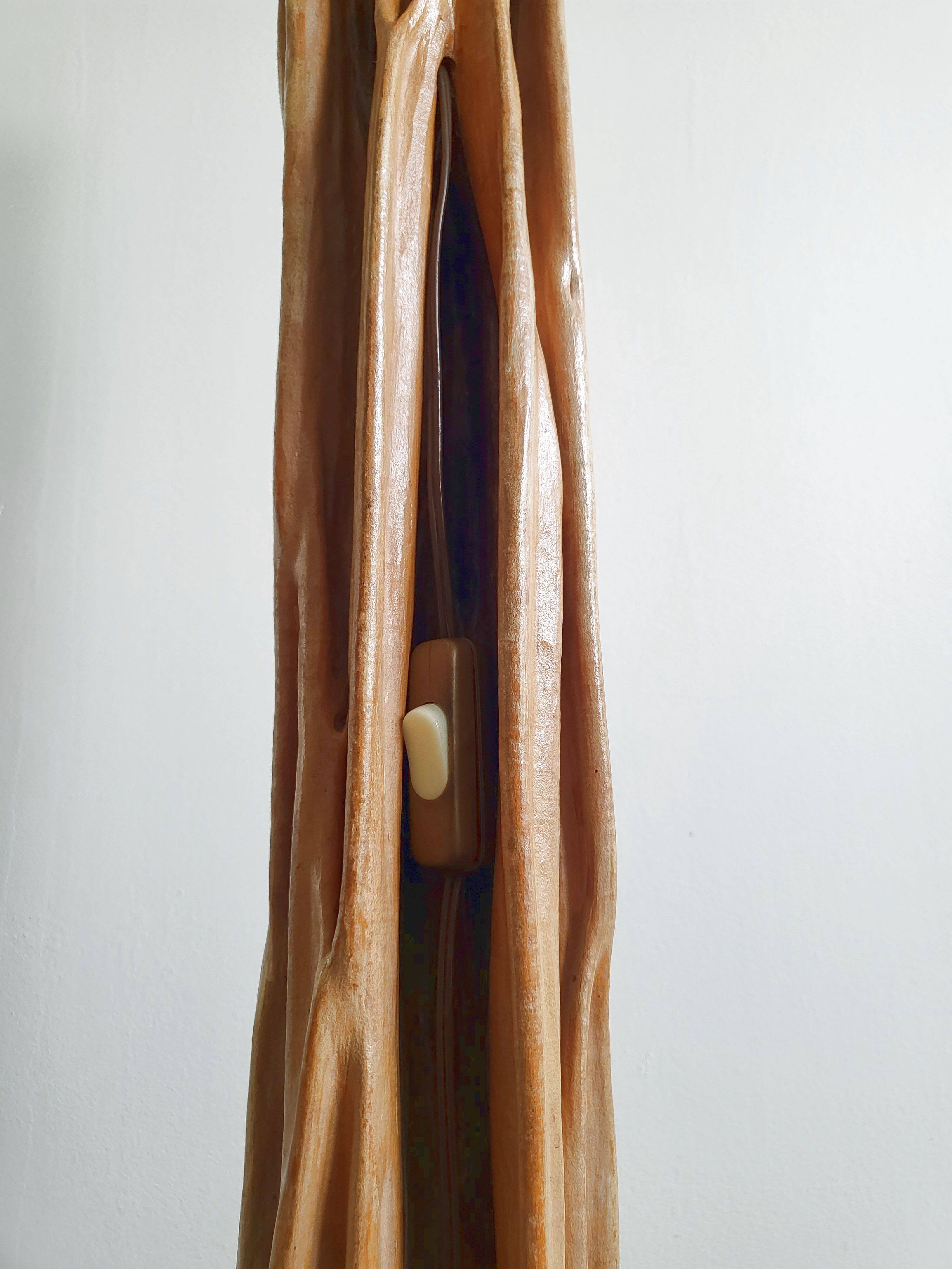 Vintage driftwood & mahogany floor lamp 1960s