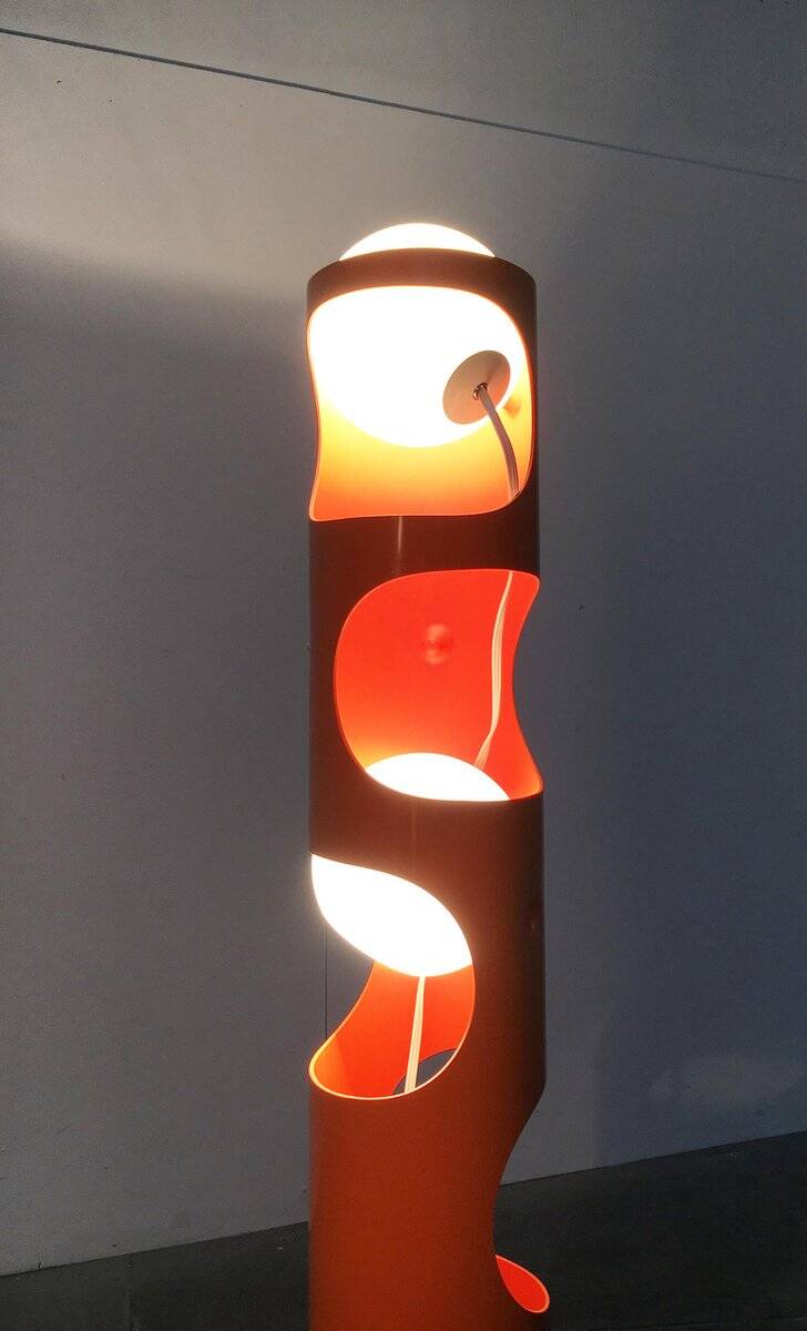 Mid-Century Swiss Space Age Floor Lamp Guggerli L3 by Rosemarie and Rico Baltensweiler for Baltensweiler, set of 2