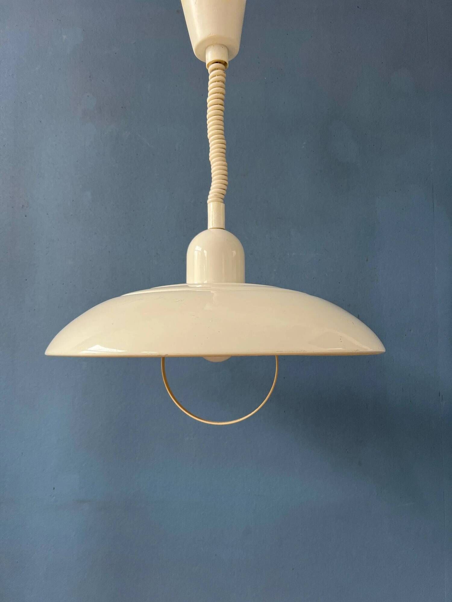 Suspension vintage Space Age en métal beige