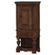 French rustic furniture in solid oak from the mid-19th century with panelled doors, baroque style.