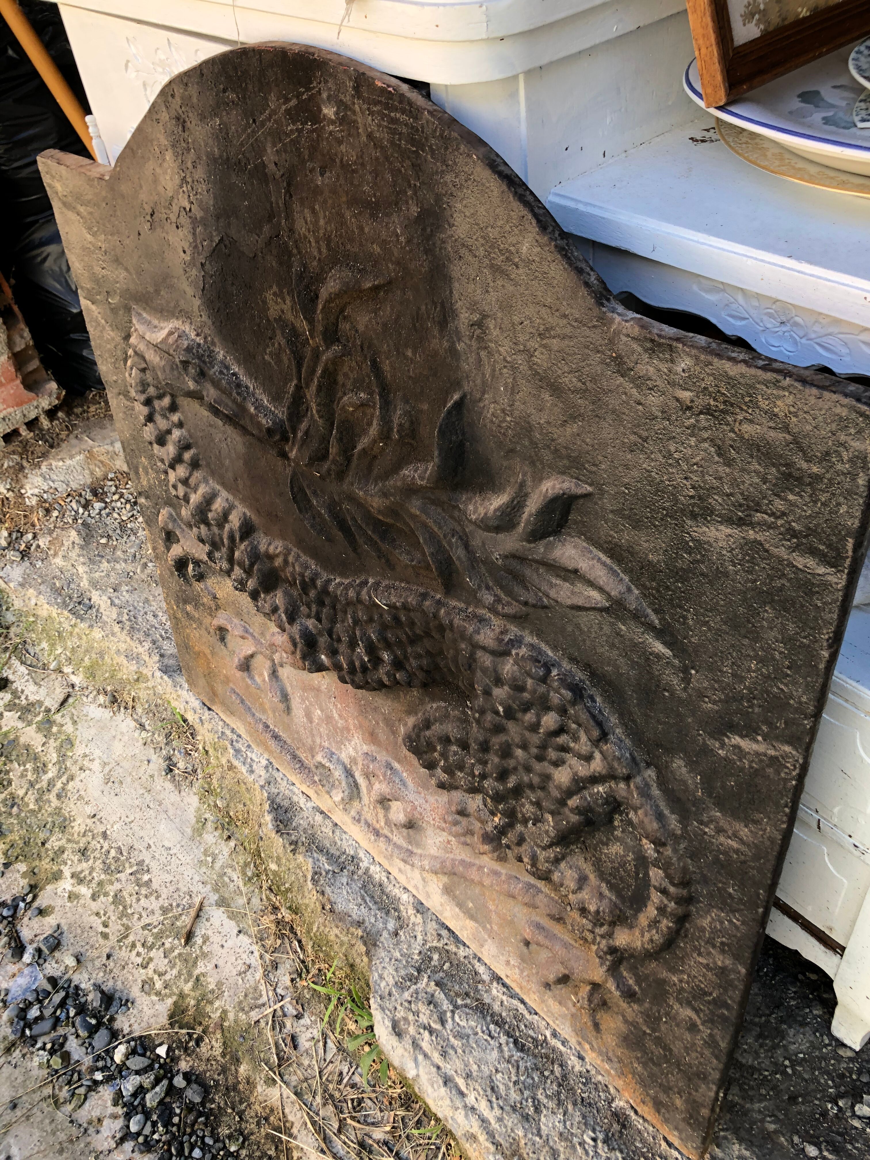 Cast iron fireplace plate