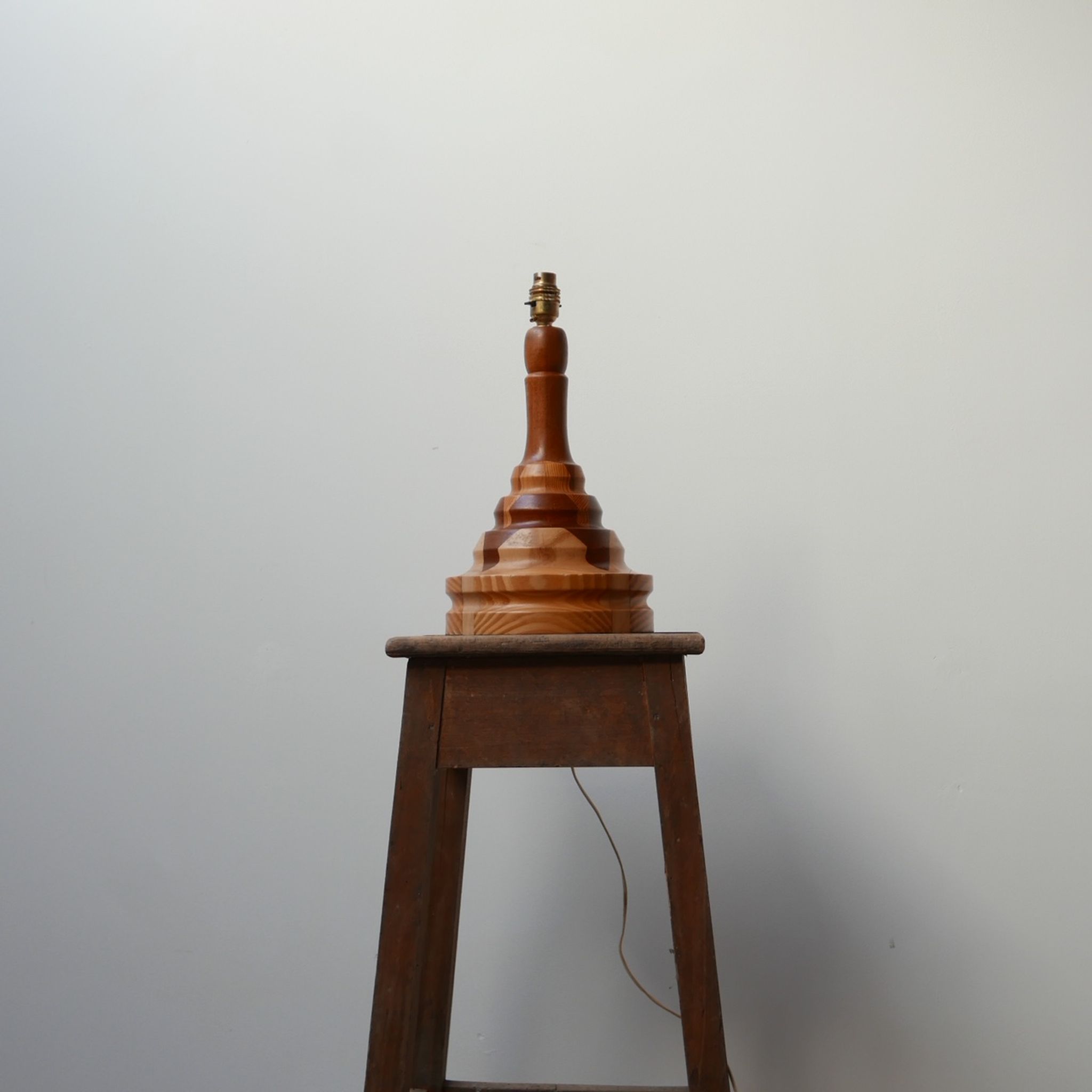 Lampe de table de spécimen en bois du milieu du siècle