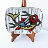 Small Vintage Ceramic Hand Painted Fish Serving Presentation Dish