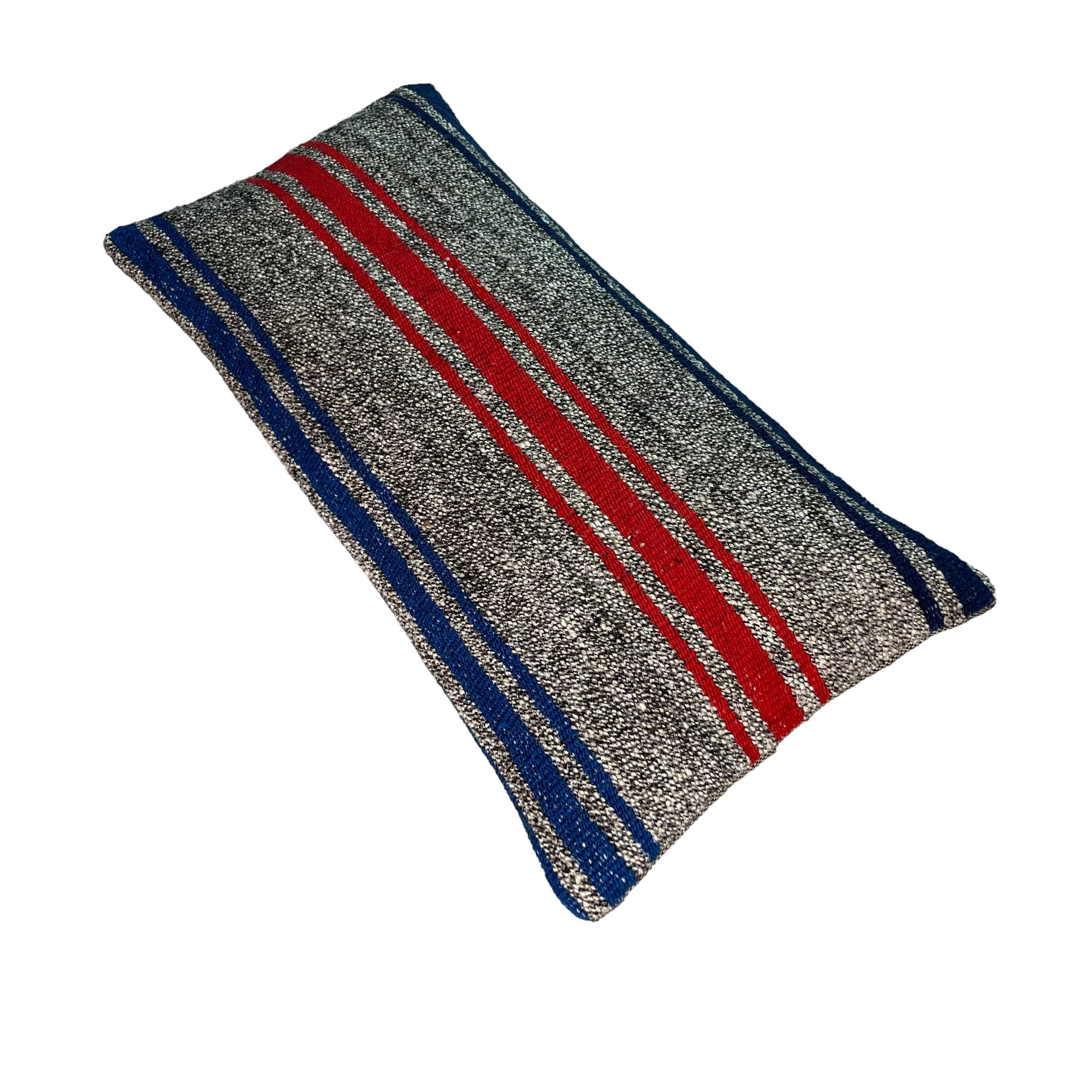 Vintage turkish kilim cushion cover , 30 x 60 cm