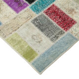 Handwoven anatolian contemporary 178 cm x 246 cm multicolor patchwork carpet