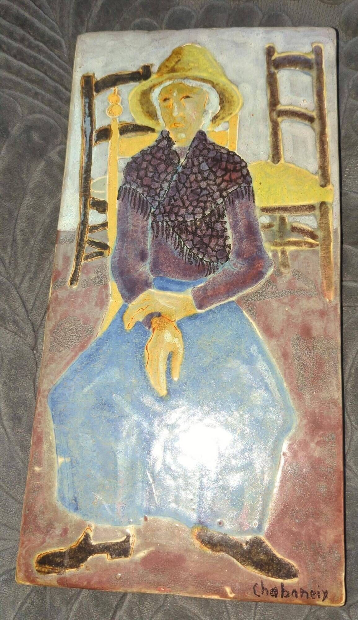 Enamelled ceramic wall plaque – François de Chabaneix – 1960s