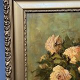 Jacques Maes (1905-1968). Still life signed "Roses". Oil on canvas.
