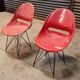 Pair of red chairs by Miroslav Navràtil for Vertex 1959