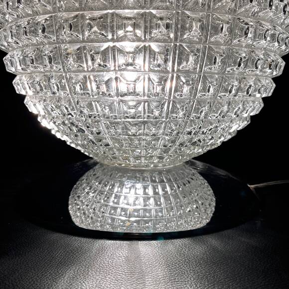 Pair of large 38 cm molded glass lamps, 1960