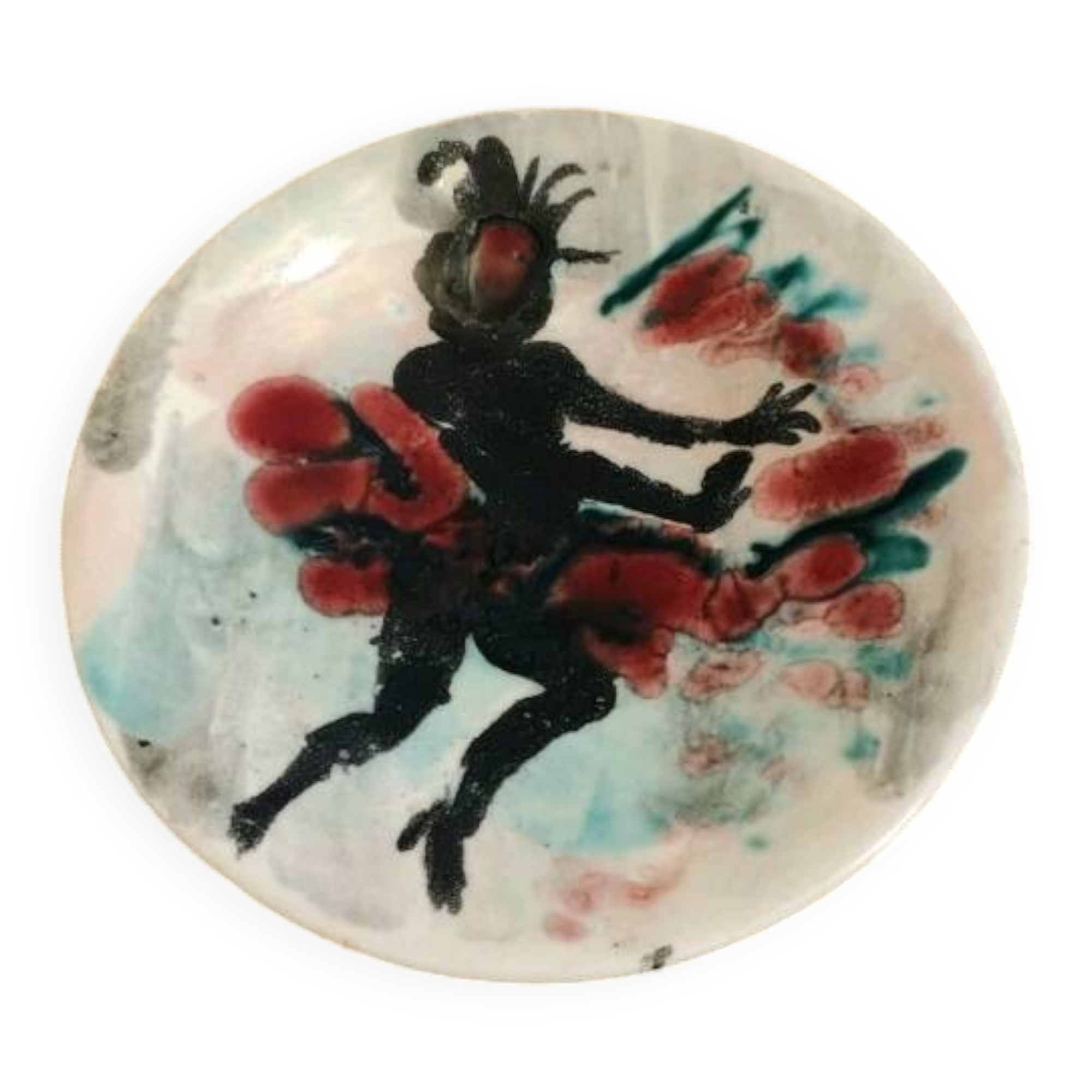 Ceramic plate signed bèly "dancing woman" no. 2