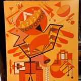 Abstract painting by Franco Balleri 1977 oil on canvas 80x60