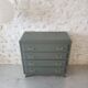Vintage dark green gray chest of drawers