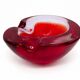 Red Sommerso Murano glass ashtray and pocket tray Seguso Murano 1960