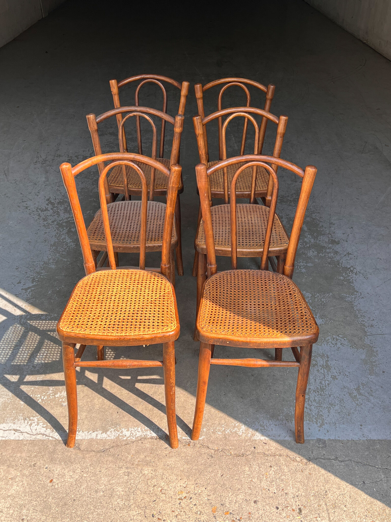 6 chairs bistro old cannage