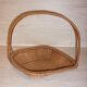Flat diamond-shaped rattan basket with handle
