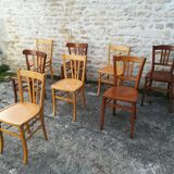 Set of 8 mismatched bistro chairs