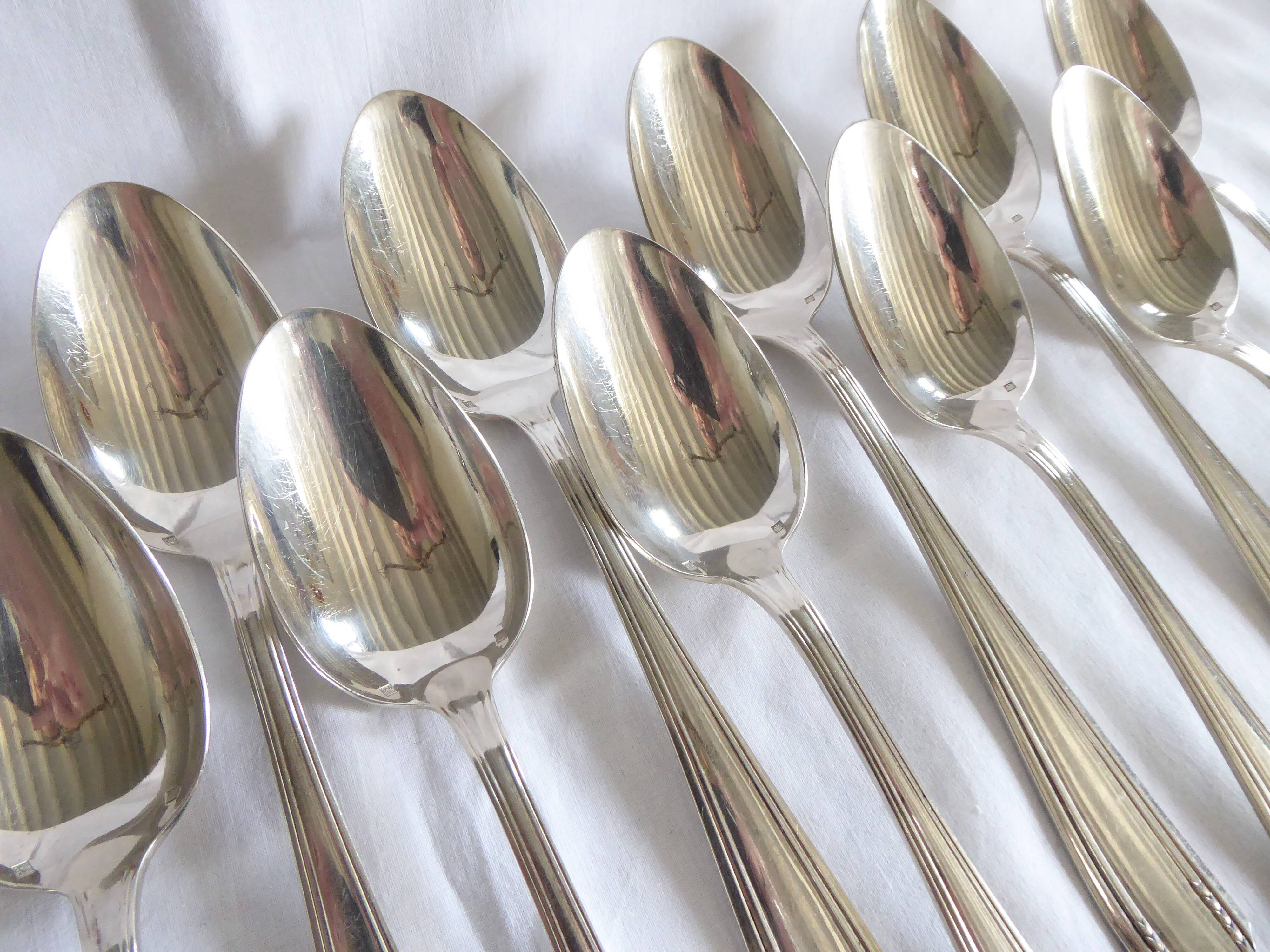Orbrille JB silver metal cutlery set 37 pieces