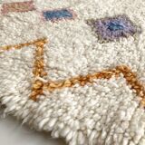 Moroccan Berber carpet Azilal ecru with small colored diamonds 275x212cm