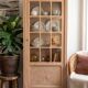 Antique glass-fronted cabinet with crossbars / display cabinet