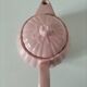 Vintage mid-century ribbed pink powder teapot by Salins.