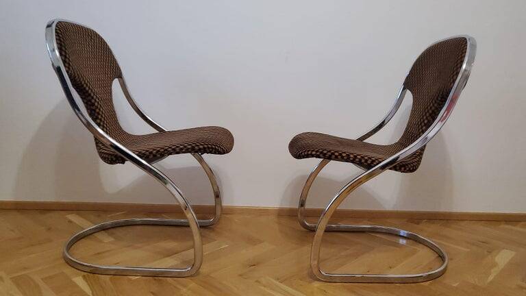 Paire de chaises rares des années 60 dans le style de Gastone Rinaldi, Italie, années 1970.