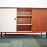 Buffet danois en teck vintage Commode portes coulissantes tiroirs
