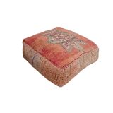 Handmade Berber pouf in wool 60 X 60 X 20 CM