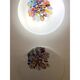 Murrine sphere in glass with multicolored murrine