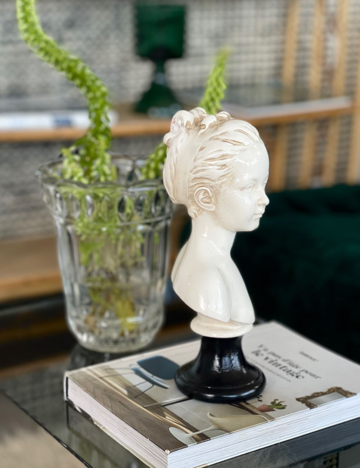 Glazed terracotta bust