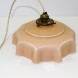 Pink glass hanging lamp