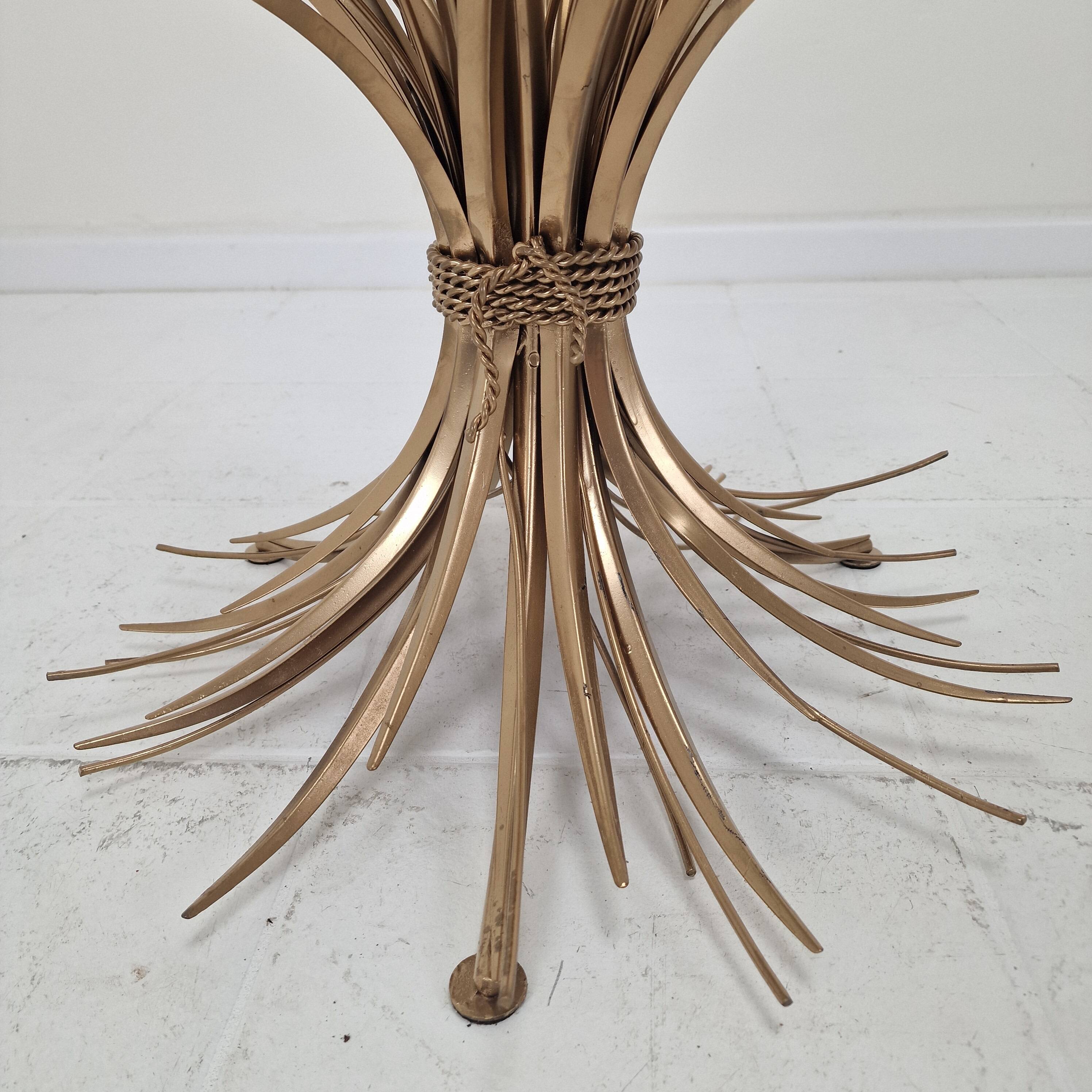 Hollywood Regency Gilded Coco Chanel Style Sheaf of Wheat Coffee Table, 197