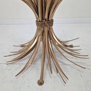 Hollywood Regency Gilded Coco Chanel Style Sheaf of Wheat Coffee Table, 197