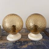 Pair of vintage globe wall lights