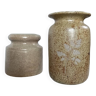 Duo of light brown, natural and authentic pyrite vases