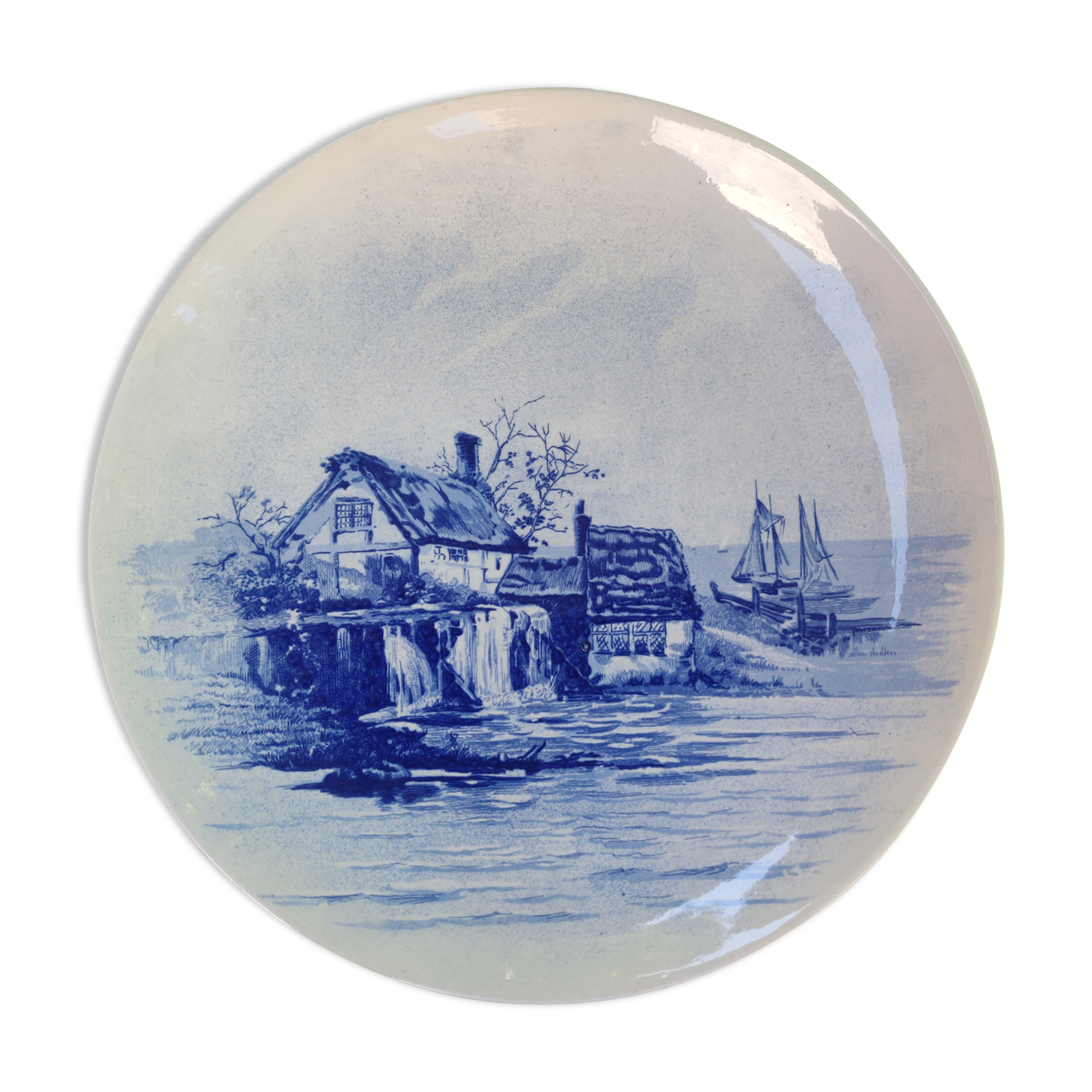 Serving dish in Boch earthenware and Keramis brothers