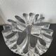 Large glass candle holder in iceberg brutalist style.