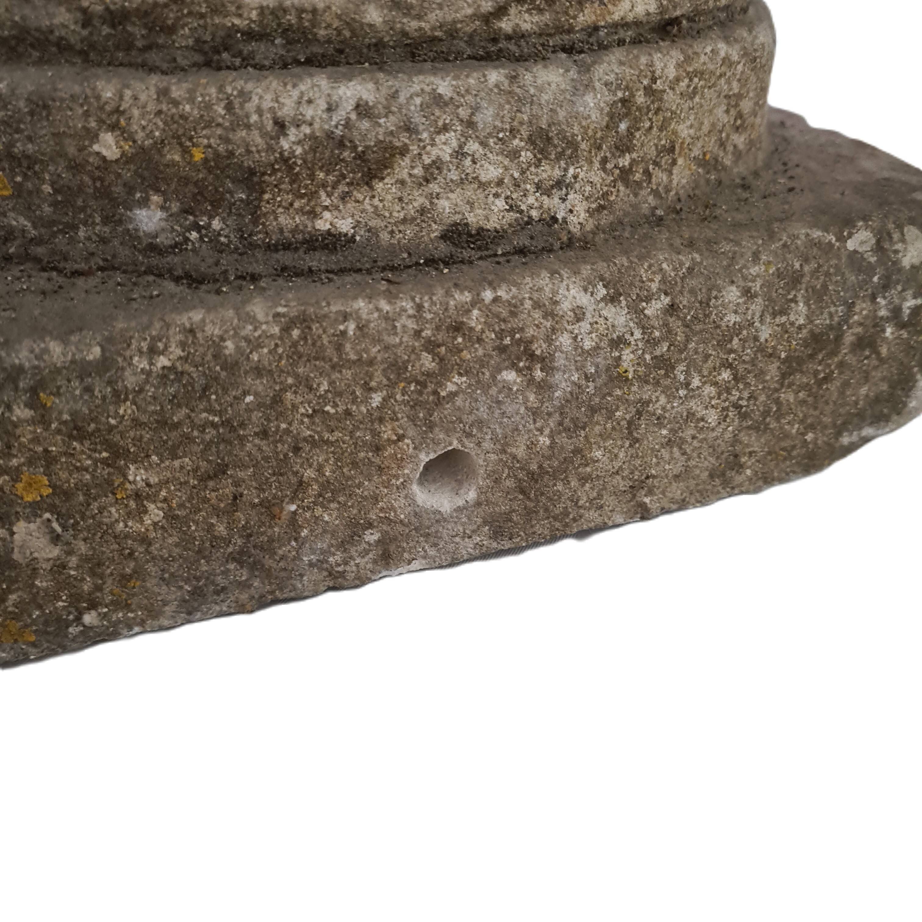 Set Of French Sandstone Decorative Vases With Artichoke, From The 18th Century